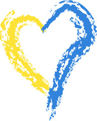 Grunge Brush Stroke With National Flag Of Ukraine.  shape icon with colors of Ukrainian flag. Ukraine crisis concept. Vector illustration Isolated on white background