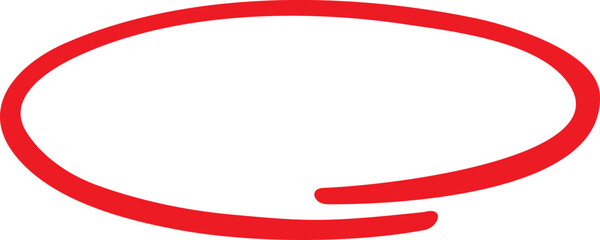 Red circle, pen draw. Highlight hand drawing different circles isolated on background. Handwritten red circle. For marking text, numbers, marker pen, pencil, logo and text check, vector illustration