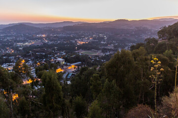Sunset aerial view of Gondar, Ethiopia