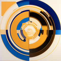 Fototapeta premium Digital geometric painting illustration of abstract art mural concept design. Album art digital illustration.