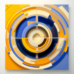 Fototapeta premium Digital geometric painting illustration of abstract art mural concept design. Album art digital illustration.