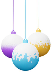 Colorful hanging christmas ball bauble 3d render