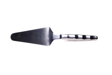 cake spatula with metal handle on white background
