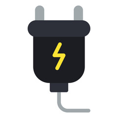 plug electric electronic logo icon vector flat design