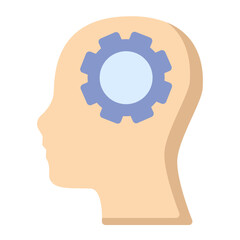 brain idea icon logo vector flat style