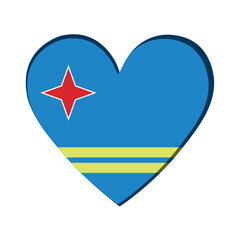 Isolated heart shape with the flag of Aruba Vector