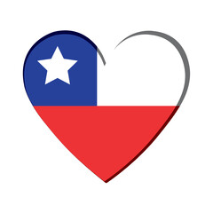 Obraz premium Isolated heart shape with the flag of Chile Vector