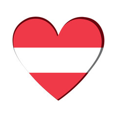 Isolated heart shape with the flag of Austria Vector