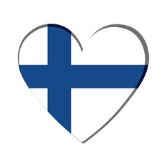 Obraz premium Isolated heart shape with the flag of Finland Vector