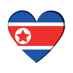 Isolated heart shape with the flag of North Korea Vector