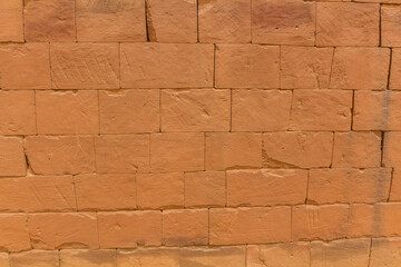 Ancient carvings in the walls of the Great Enclosure of Musawwarat es-Sufra (Musawarat Al-Sufra) in Sudan