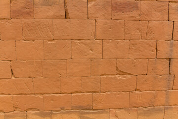 Obraz premium Ancient carvings in the walls of the Great Enclosure of Musawwarat es-Sufra (Musawarat Al-Sufra) in Sudan