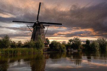windmill at sunset