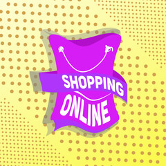 Shopping icon and online shopping concept, vector isolated on background color. online shopping templates for all your designs