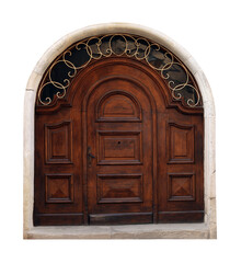 Obraz premium Beautiful old-fashioned wooden door isolated on white