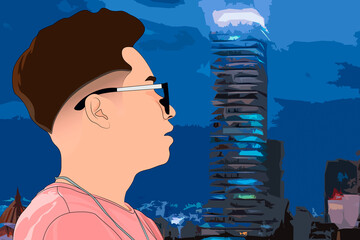 en la terraza de la ciudad