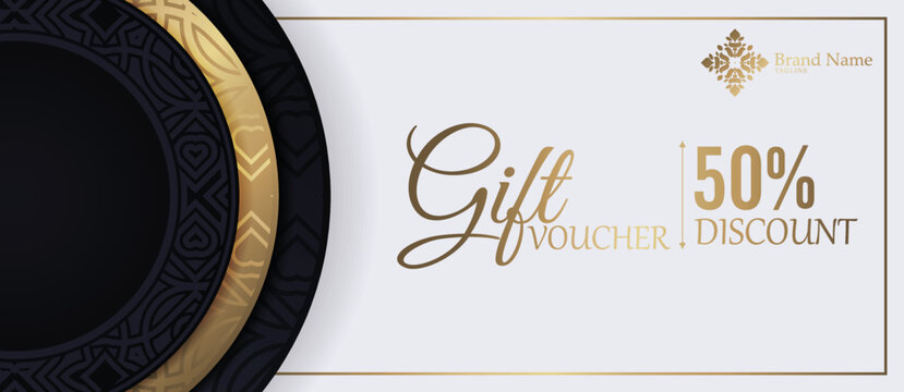 Menu restaurant luxury gift voucher design template
