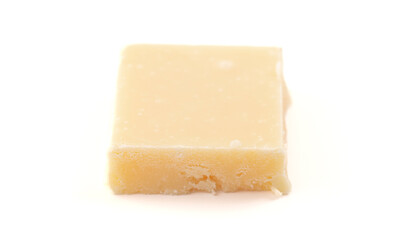 Square White Chocolate Fudge Isolated on a White Background