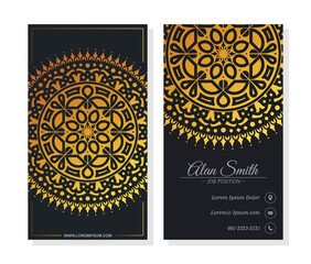 Luxury Gold Mandala business card template