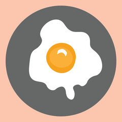 Fried egg vector FOOD drawing design.