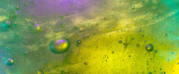 Abstract textured neon background transparent slime,Liquid art gel background.