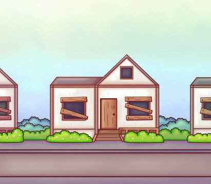 Casas a la orilla de la calle