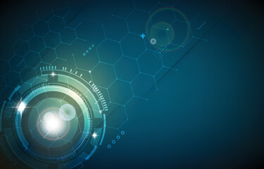 Abstract computer system vector background.futuristic hexagon technology