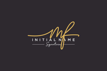 Initial MF signature logo template vector. Hand drawn Calligraphy lettering Vector illustration.