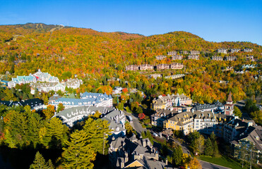 Autumn in Mont Tremblant National Park, aerial view