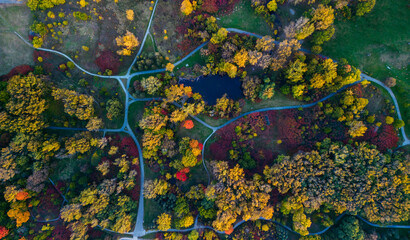 Naklejka premium Autumn in Quebec, Canada, aerial view