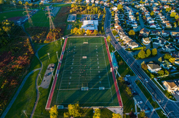 American football stadium, aerial view