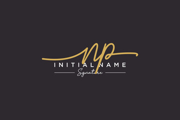 Initial NP signature logo template vector. Hand drawn Calligraphy lettering Vector illustration. © Catharsis