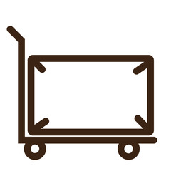 carry factory goods hand logistics truck icon