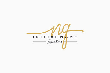 Initial NQ signature logo template vector. Hand drawn Calligraphy lettering Vector illustration.