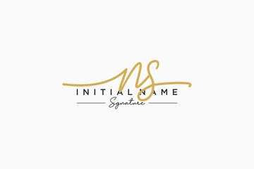 Initial NS signature logo template vector. Hand drawn Calligraphy lettering Vector illustration.