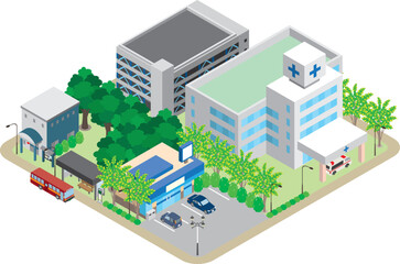 街並みの立体図. 都市の景観. 