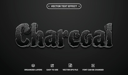 Charcoal Editable Vector Text Effect.