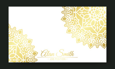 Naklejka premium Luxury white background mandala card