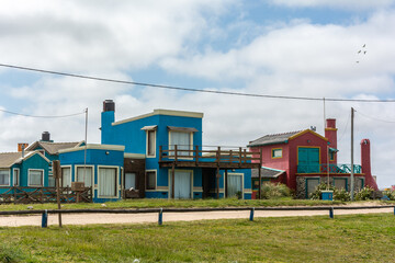 city with colored houses