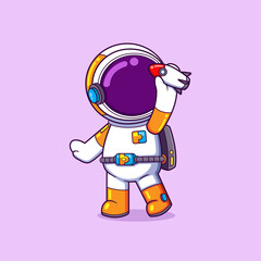 Obraz premium The astronaut is playing a small rocket toy flying and he is very happy