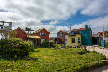 Fototapeta na wymiar city with colored houses