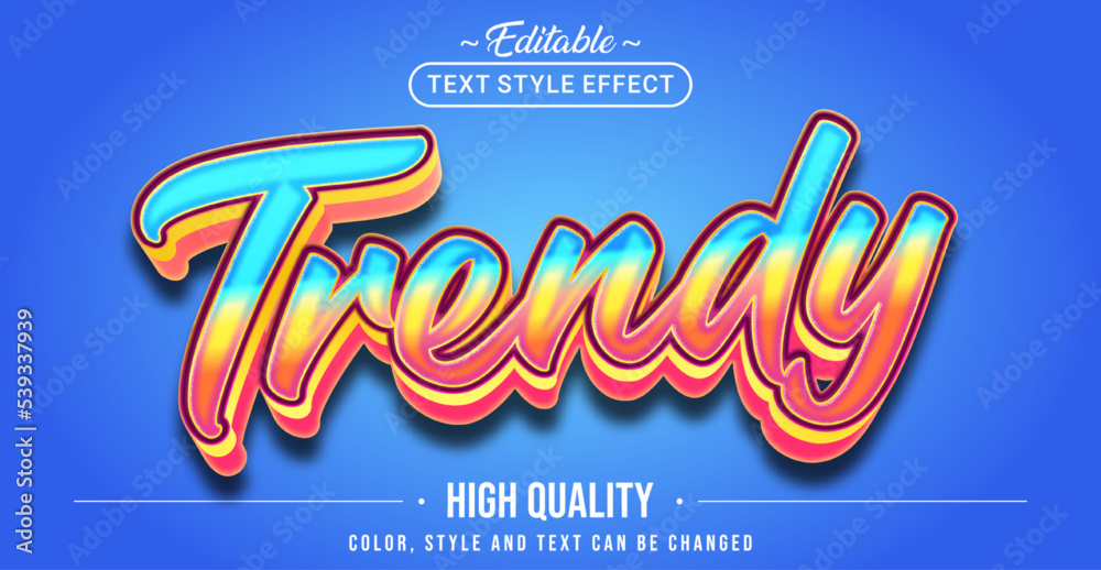 Poster Editable text style effect - Trendy text style theme.