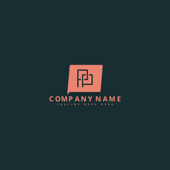 Initial Lowercase Letter Pp, Linked Outline Rounded Logo, Elegant Pink Colour On Black Background