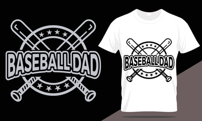 Baseball dad t-shirt design, dad typography, baseball t shirt template, father's day t shirt design