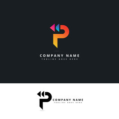 Minimal vector graphic alphabet symbol. Letter P logo,P Letter Abstract Vector Logo Design Template. Creative Typographic Concept Icon