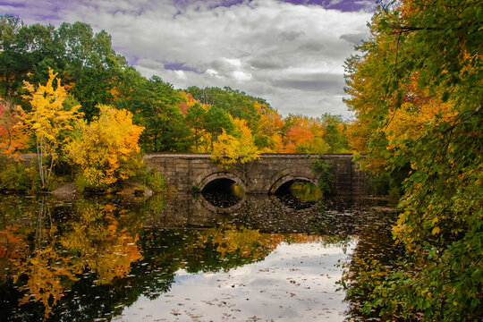Train bridge in Autumn