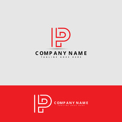 Vector graphic creative line alphabet symbol Letter P