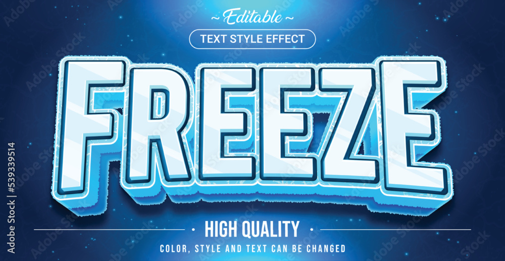 Poster Editable text style effect - Freeze text style theme