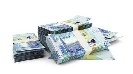 Obraz na płótnie Canvas 3D Stack of New Kuwaiti dinar notes