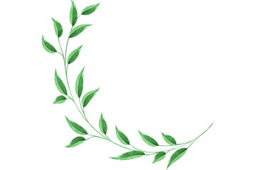 Watercolor Green Leaf For Wedding Decoration